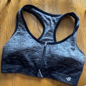 New Balance zipper sports bra Size Medium Grey